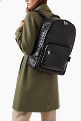 Hand-Woven Italian Lambskin Leather Backpack, Luxury Rucksack for Men & Women