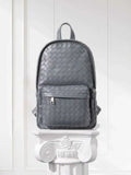 Hand-Woven Italian Lambskin Leather Backpack, Luxury Rucksack for Men & Women