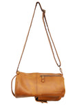 Handcrafted Full Grain Leather Round Barrel Bag | Men's Vintage Motorcycle Crossbody Sling Bag