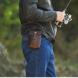 Handcrafted Full Grain Leather Belt Pouch | Cowhide Phone Holster | Outdoor EDC Waist Bag for Men