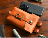 Handcrafted Full Grain Leather Belt Pouch | Cowhide Phone Holster | Outdoor EDC Waist Bag for Men