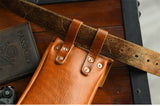 Handcrafted Full Grain Leather Belt Pouch | Cowhide Phone Holster | Outdoor EDC Waist Bag for Men