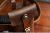 Handcrafted Full Grain Leather Belt Pouch | Cowhide Phone Holster | Outdoor EDC Waist Bag for Men