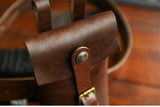 Handcrafted Full Grain Leather Belt Pouch | Cowhide Phone Holster | Outdoor EDC Waist Bag for Men