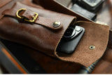 Handcrafted Full Grain Leather Belt Pouch | Cowhide Phone Holster | Outdoor EDC Waist Bag for Men