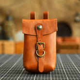 Handcrafted Full Grain Leather Belt Pouch | Cowhide Phone Holster | Outdoor EDC Waist Bag for Men