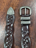 Handcrafted Full Grain Leather Braided Belt | Women's & Men's Vintage Pin-Buckle Belt