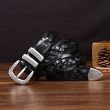 Handcrafted Full Grain Leather Braided Belt | Women's & Men's Vintage Pin-Buckle Belt