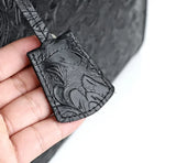 Handcrafted Full Grain Leather Briefcase with Floral Embossing, Vintage Laptop Tote Bag for Men & Women | Fits 16" Laptop | Leather Shoulder & Crossbody Work Bag or Weekend & Overnight Bags