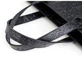 Handcrafted Full Grain Leather Briefcase with Floral Embossing, Vintage Laptop Tote Bag for Men & Women | Fits 16" Laptop | Leather Shoulder & Crossbody Work Bag or Weekend & Overnight Bags