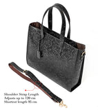 Handcrafted Full Grain Leather Briefcase with Floral Embossing, Vintage Laptop Tote Bag for Men & Women | Fits 16" Laptop | Leather Shoulder & Crossbody Work Bag or Weekend & Overnight Bags