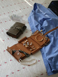 Handcrafted Full Grain Leather Jewellery Travel Organizer, Luxury Cowhide Jewellery Roll with Ring & Earring Holder, Portable Storage Case