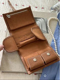 Handcrafted Full Grain Leather Jewellery Travel Organizer, Luxury Cowhide Jewellery Roll with Ring & Earring Holder, Portable Storage Case