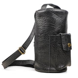 Handcrafted Full Grain Leather Round Barrel Bag | Men's Vintage Motorcycle Crossbody Sling Bag