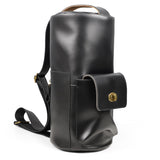 Handcrafted Full Grain Leather Round Barrel Bag | Men's Vintage Motorcycle Crossbody Sling Bag