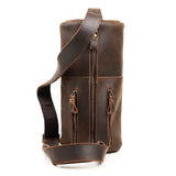 Handcrafted Full Grain Leather Round Barrel Bag | Men's Vintage Motorcycle Crossbody Sling Bag