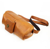 Handcrafted Full Grain Leather Round Barrel Bag | Men's Vintage Motorcycle Crossbody Sling Bag