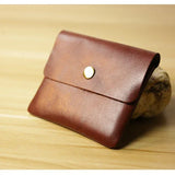 Handcrafted Full Grain Minimalist leather slim wallet for women, Classic coin purse gift #4