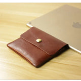 Handcrafted Full Grain Minimalist leather slim wallet for women, Classic coin purse gift #4