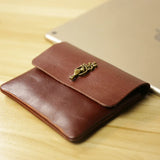 Handcrafted Full Grain Minimalist leather slim wallet for women, Classic coin purse gift #4