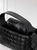Handcrafted Intrecciato Mini Bag with Flap, Designer Weaven Calfskin Leather Crossbody & Top Handle Box Bag