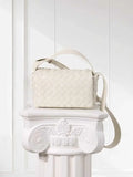 Handcrafted Intrecciato Mini Bag with Flap, Designer Weaven Calfskin Leather Crossbody & Top Handle Box Bag