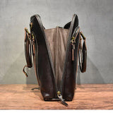 Handcrafted Italian Full Grain Leather Briefcase for Men | Luxury Executive Laptop & Business Satchel