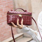 Handcrafted Lambskin Woven Crossbody and Handbag | Chic Women Lightweight Luxury Box Woven Bag