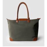 Handcrafted Large Waterproof Nylon and Cowhide Tote Bag, Women Shoulder Bag, Men Traveling Bag, Laptop Bag, Weekend Bag, Work Commutes Bag