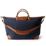 Handcrafted Large Waterproof Nylon and Cowhide Tote Bag, Women Shoulder Bag, Men Traveling Bag, Laptop Bag, Weekend Bag, Work Commutes Bag