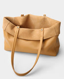 Handcrafted Leather Tote Bag | Grain Leather Large Tote Bag Yellow Colour, Birthday gift for her