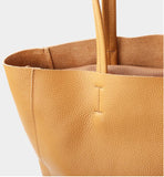 Handcrafted Leather Tote Bag | Grain Leather Large Tote Bag Yellow Colour, Birthday gift for her