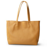 Handcrafted Leather Tote Bag | Grain Leather Large Tote Bag Yellow Colour, Birthday gift for her