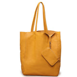 Handcrafted Leather Tote Bag | Grain Leather Large Tote Bag | Birthday gift for her, yellow, Shell Pink, Caramel, Black Blue Gift For Her