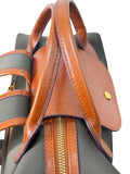 Handcrafted Luxury Women's Nylon Backpack, Large Laptop Bag, Waterproof Oxford Nylon with Cowhide Leather Trim