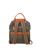 Handcrafted Luxury Women's Nylon Backpack, Large Laptop Bag, Waterproof Oxford Nylon with Cowhide Leather Trim
