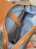 Handcrafted Luxury Women's Nylon Backpack, Large Laptop Bag, Waterproof Oxford Nylon with Cowhide Leather Trim