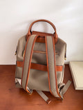 Handcrafted Luxury Women's Nylon Backpack, Large Laptop Bag, Waterproof Oxford Nylon with Cowhide Leather Trim