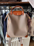 Handcrafted Luxury Women's Nylon Backpack, Large Laptop Bag, Waterproof Oxford Nylon with Cowhide Leather Trim