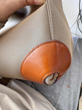 Handcrafted Luxury Women's Nylon Backpack, Large Laptop Bag, Waterproof Oxford Nylon with Cowhide Leather Trim