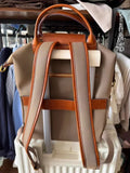 Handcrafted Luxury Women's Nylon Backpack, Large Laptop Bag, Waterproof Oxford Nylon with Cowhide Leather Trim