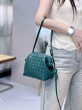 Handcrafted Premium Lambskin Leather Intrecciato Crossbody Bag, Luxury Woven Small Purse