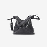 Handcrafted Top-Grain Sheepskin Woven Tote Bag | Women's Luxury Soft Lambskin Leather Bucket Shoulder Bag