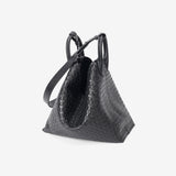 Handcrafted Top-Grain Sheepskin Woven Tote Bag | Women's Luxury Soft Lambskin Leather Bucket Shoulder Bag