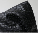 Handcrafted Top-Grain Sheepskin Woven Tote Bag | Women's Luxury Soft Lambskin Leather Bucket Shoulder Bag