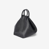 Handcrafted Top-Grain Sheepskin Woven Tote Bag | Women's Luxury Soft Lambskin Leather Bucket Shoulder Bag