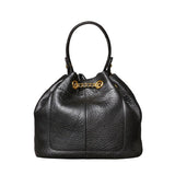 Handcrafted Top Grain Cowhide Leather Mini Bucket Bag | Women's Drawstring Chain Crossbody Purse