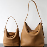 Handcrafted Top Grain Cowhide Leather Slouchy Bucket Bag | Women's Shoulder & Top-Handle Purse