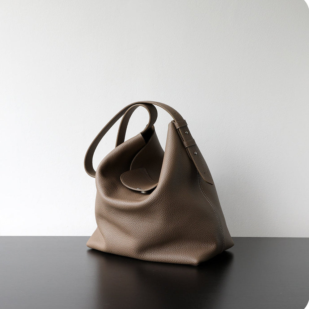 Handcrafted Top Grain Cowhide Leather Slouchy Bucket Bag | Women's Shoulder & Top-Handle Purse