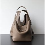 Handcrafted Top Grain Cowhide Leather Slouchy Bucket Bag | Women's Shoulder & Top-Handle Purse